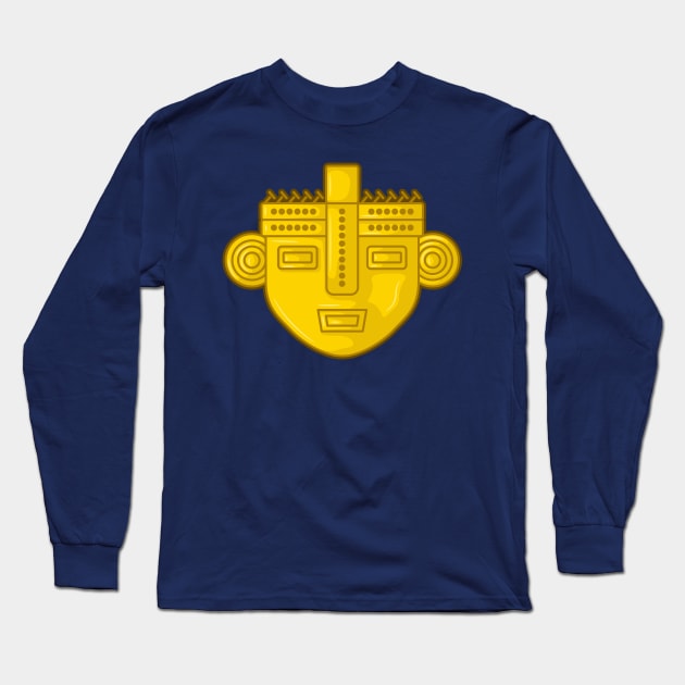 Ancient South American Deity Long Sleeve T-Shirt by Drumsartco